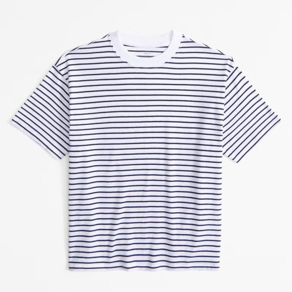 Abercrombie & Fitch Essential Easy Tee - Navy Stripe, Small (NWT!)
